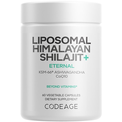 Codeage Liposomal Himalayan Shilajit+ KSM-66 Ashwagandha CoQ10 Fulvic Ionic Minerals