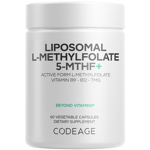 Codeage Liposomal L-Methylfolate 5-MTHF+ Active Vitamin B6 & B12 Folate Betaine TMG