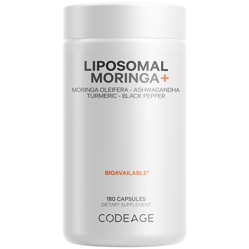 Codeage Liposomal Moringa+ Supplement Moringa Oleifera Turmeric Ashwagandha Black Pepper