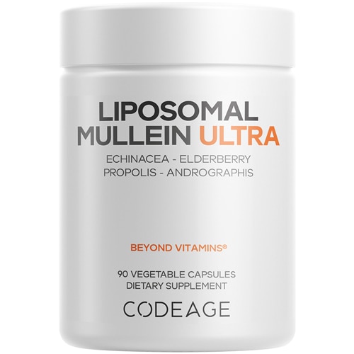 Codeage Liposomal Mullein Ultra - Elderberry-Propolis-Echinacea-Andrographis-Ginger- Kudzu