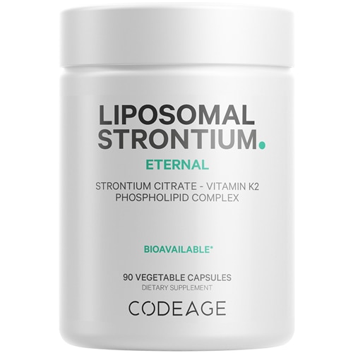 Codeage Liposomal Strontium Supplement Vitamin K2 MK-7 Strontium Citrate Bioavailable