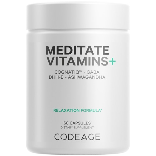 Codeage Meditate Vitamins with GABA - DHH-B - CognatiQ - Ashwagandha - Relaxation Support Supplement