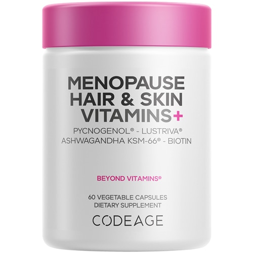 Codeage Menopause Hair & Skin Vitamins+ Biotin - Lustriva - Pycnogenol - KSM-66 - Wild Yam