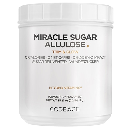 Codeage Miracle Sugar Allulose Powder All-Purpose Zero Calorie Allulose Sweetener 0 Carb