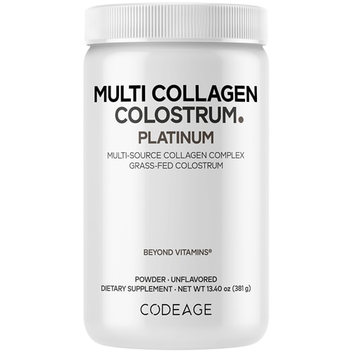 Codeage Multi Collagen Colostrum Powder Platinum - Grass-Fed - Bovine Colostrum - Lactoferrin