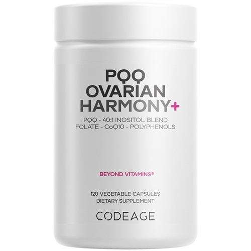 Codeage PQQ Ovarian Harmony-Myo + D-Chiro-Inositol-CoQ10-Folate-Pyrroloquinoline Quinone