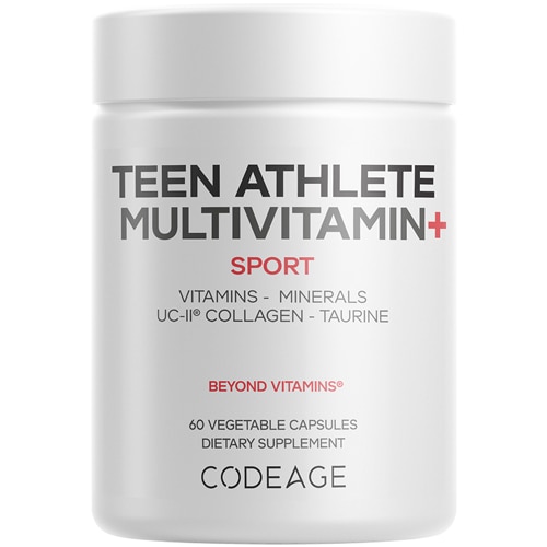 Codeage Teen Athlete Multivitamin+ Creatine-UC-II Collagen-Iron-Taurine-K2-Ashwagandha