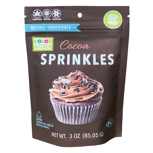Color Kitchen Foods Artificial Dye Free Dark Cocoa Sprinkles