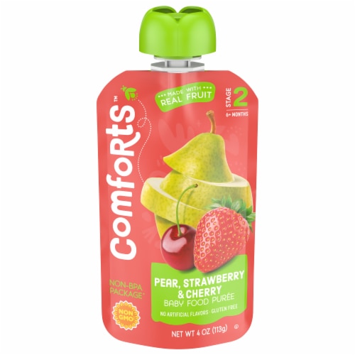 Comforts Baby Food Puree Pear Strawberry Cherry