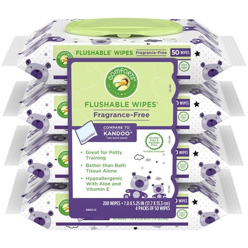 Comforts Flushable Wipes Fragrance Free