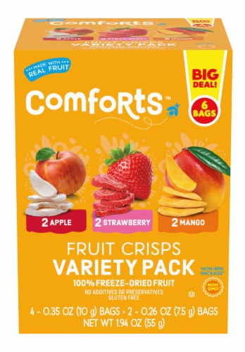 Comforts Fruit Crisps Snacks Variety Pack Apple Strawberry Mango