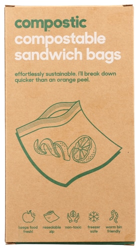 Compostic Sandwich Bags Compostable Resealable Freezer Safe