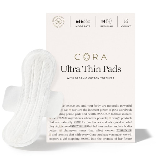 Cora Organic Cotton Topsheet Ultra Thin Regular Period Pads