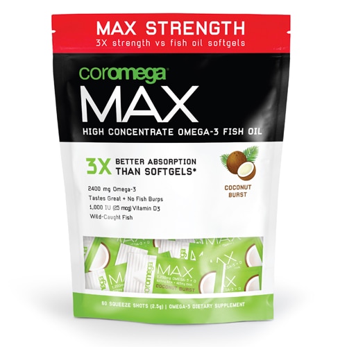 Coromega MAX High Concentrate Omega-3 Fish Oil Coconut Bliss