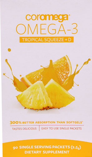 Coromega Omega 3 Plus D Squeeze Tropical