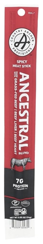Country Archer Ancestral Beef Stick Made with Grass-Fed Beef Liver & Heart Spicy