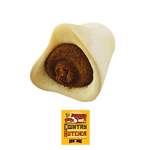 Country Butcher Dog Chew Stuffed Beef Bone Pumpkin