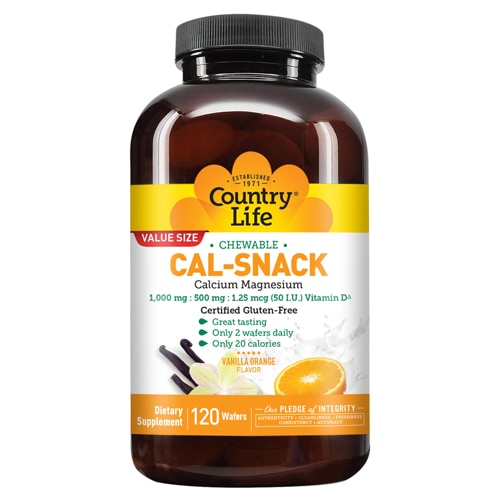 Country Life Chewable Cal-Snack Vanilla Orange