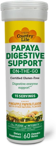 Country Life Papaya Digestive Support On-The-Go Pineapple Papaya