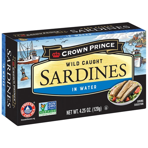 Crown Prince Gluten Free Kosher Non-GMO Sardines in Water