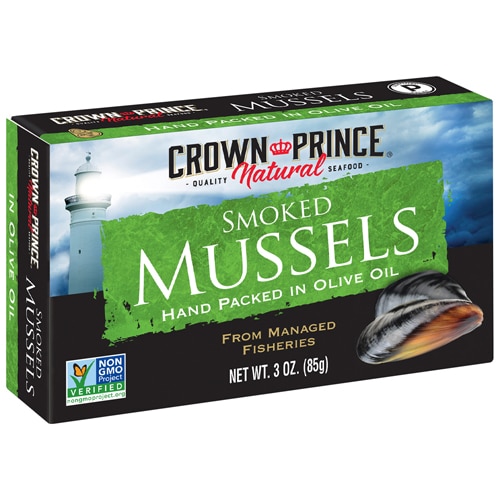 Crown Prince Natural Smoked Mussels in Olive Oil