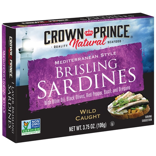 Crown Prince Non-GMO Brisling Sardines Mediterranean Style