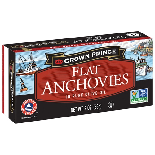 Crown Prince Non-GMO Flat Anchovies In Olive Oil