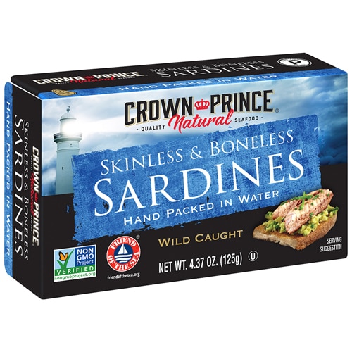 Crown Prince Non-GMO Skinless and Boneless Sardines in Water