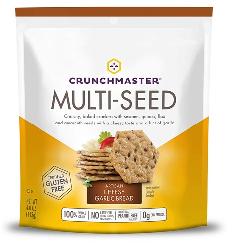 Crunchmaster Gluten Free Multi-Seed Crackers Artisan Cheesy Garlic Bread