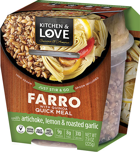 Cucina & Amore Nut Free Farro Quick Meal Artichoke Lemon & Roasted Garlic