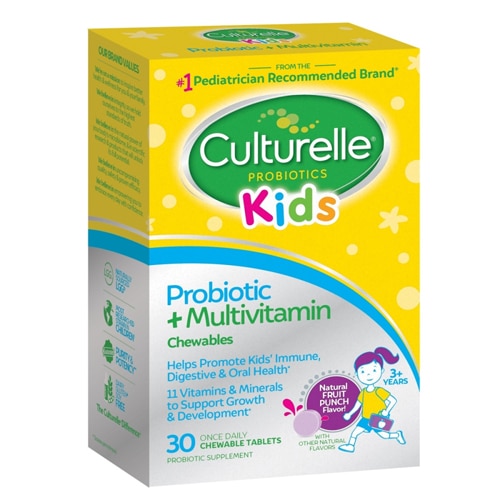 Culturelle Kids Probiotic Plus Multivitamin Chewables Natural Fruit Punch