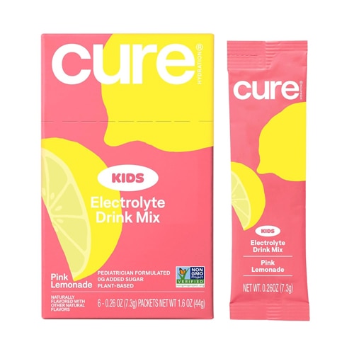 Cure Hydration Kids Hydrating Electrolyte Drink Mix Pink Lemonade