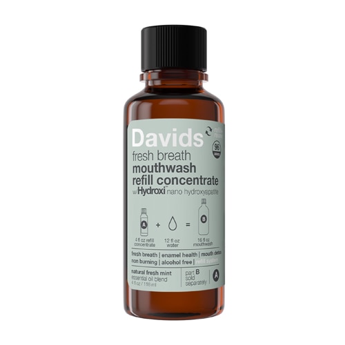 Davids Hydroxi Fresh Breath Mouthwash Refill Concentrate with Nano-Hydroxyapatite Mint
