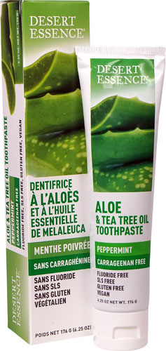 Desert Essence Aloe & Tea Tree Oil Toothpaste Peppermint