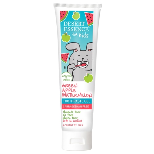 Desert Essence Gel Toothpaste For Kids Green Apple Watermelon