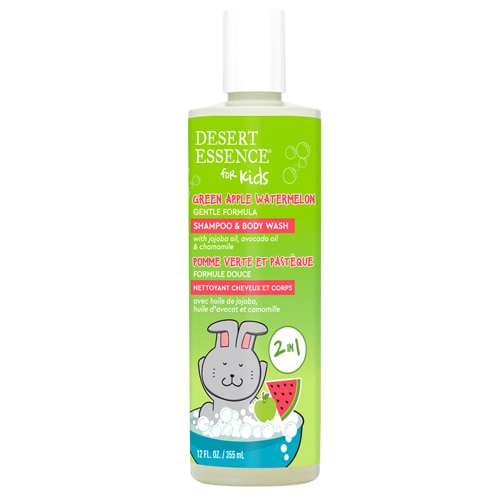 Desert Essence Kids 2-in-1 Shampoo & Body Wash Green Apple Watermelon