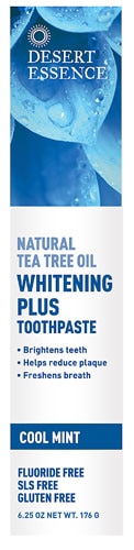 Desert Essence Whitening Plus Toothpaste Tea Tree Oil Cool Mint