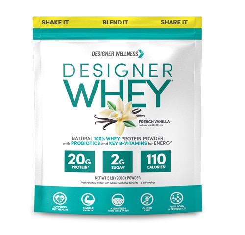 Designer Wellness Designer Natural 100% Whey Protein Powder French Vanilla