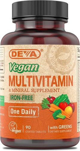 Deva Vegan Multivitamin and Mineral Supplement Iron Free