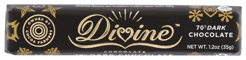 Divine Chocolate 70% Dark Chocolate Snack Bar