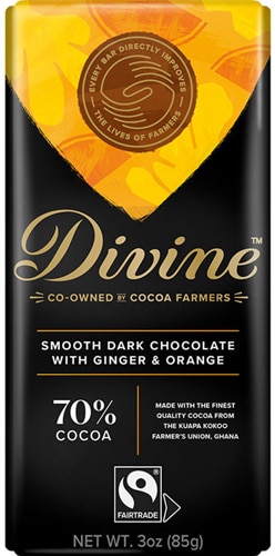 Divine Chocolate Smooth Dark Chocolate With Ginger & Orange