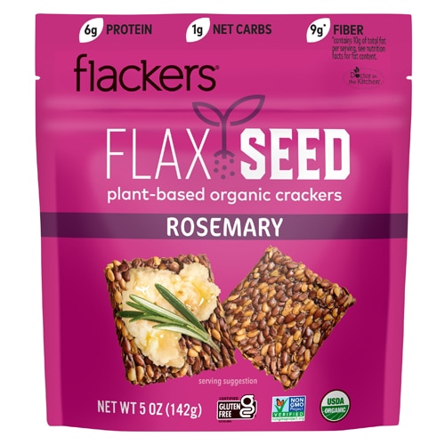 Doctor In The Kitchen Flackers Organic Flax Seed Crackers Rosemary