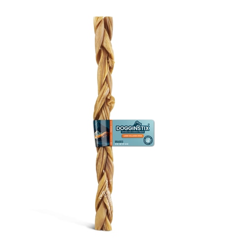Dogginstix Dog Chew Treat Lamb Collagen 12-Inch Braided