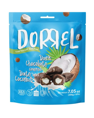 Dorrel Sweets Non-GMO Dark Chocolate Covered Date Coconut