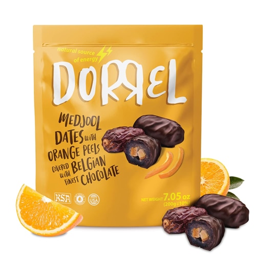 Dorrel Sweets Non-GMO Dark Chocolate Covered Date Orange