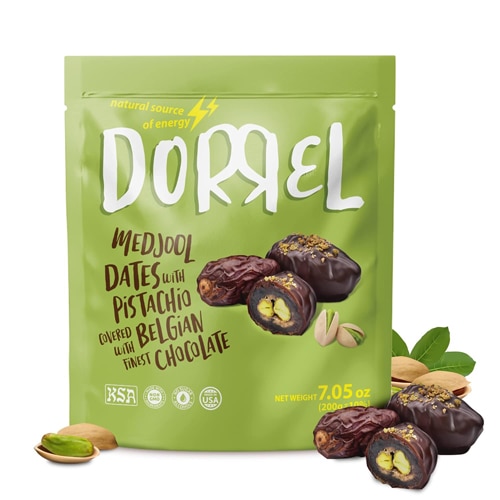 Dorrel Sweets Non-GMO Dark Chocolate Covered Date Pistachio