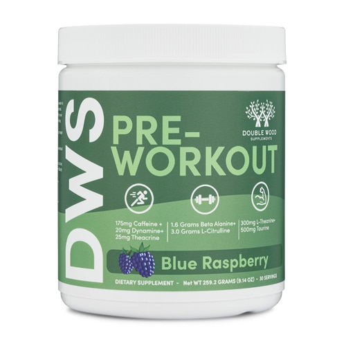 Double Wood Supplements Pre Workout Powder for Men & Women Blue Raspberry