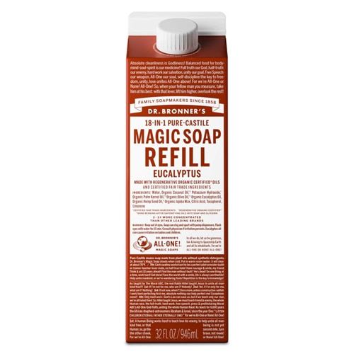 Dr. Bronner's 18-IN-1 Pure-Castile Magic Soap Refill Eucalyptus