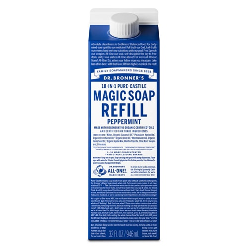 Dr. Bronner's 18-IN-1 Pure-Castile Magic Soap Refill Peppermint