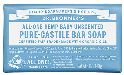 Dr. Bronner's All-One Pure-Castile Bar Soap Hemp Baby Unscented